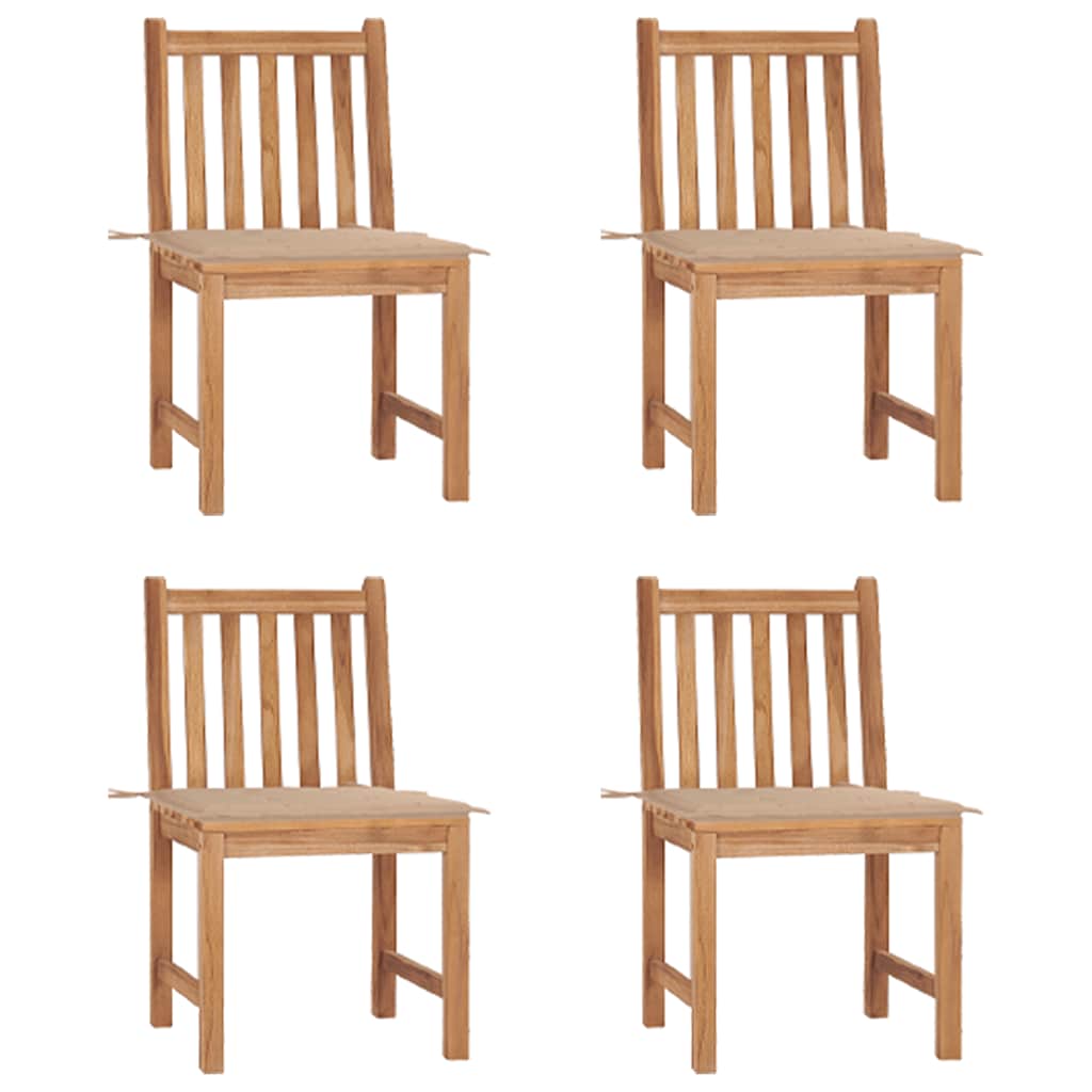 vidaXL Cadeiras de jardim c/ almofadões 2 pcs teca maciça