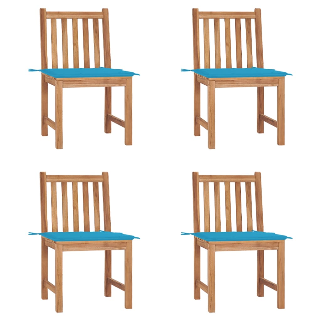 vidaXL Cadeiras de jardim c/ almofadões 2 pcs teca maciça