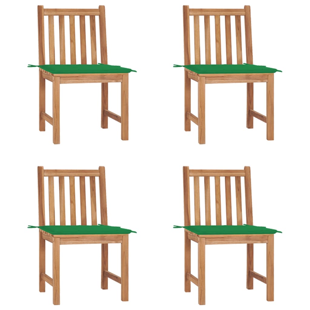vidaXL Cadeiras de jardim c/ almofadões 2 pcs teca maciça