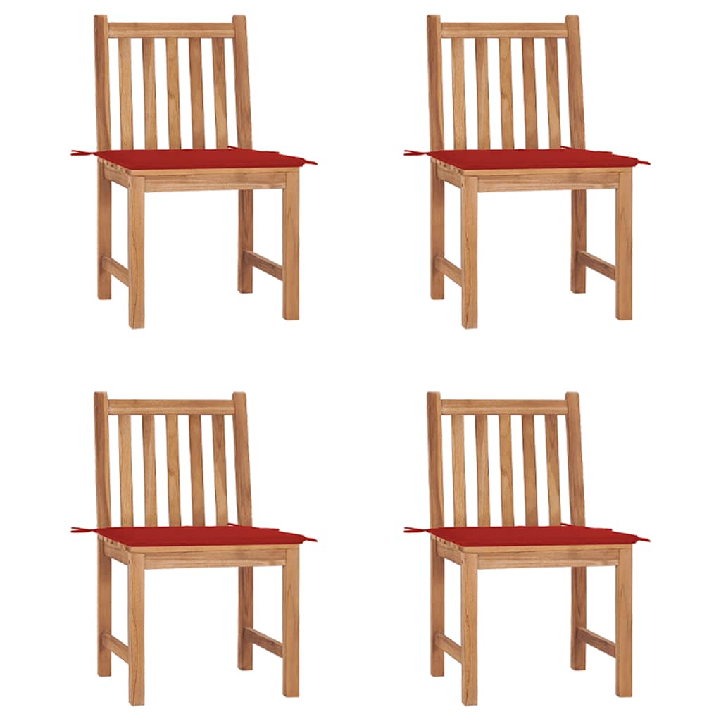 vidaXL Cadeiras de jardim c/ almofadões 2 pcs teca maciça