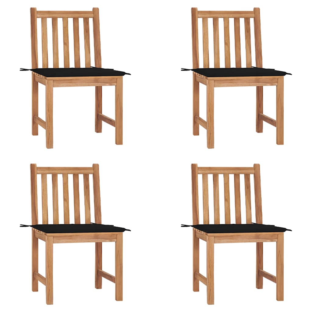 vidaXL Cadeiras de jardim c/ almofadões 2 pcs teca maciça