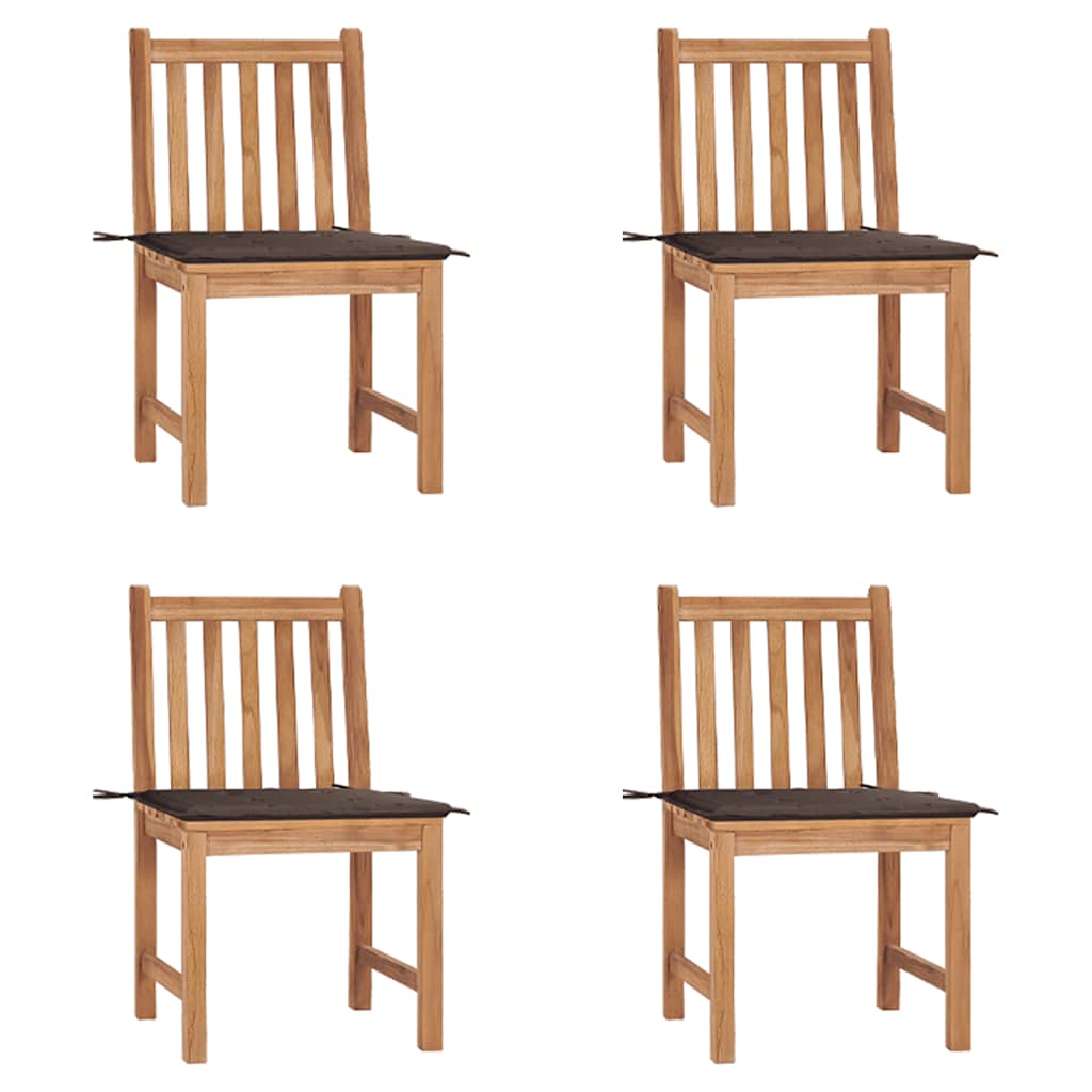 vidaXL Cadeiras de jardim c/ almofadões 2 pcs teca maciça