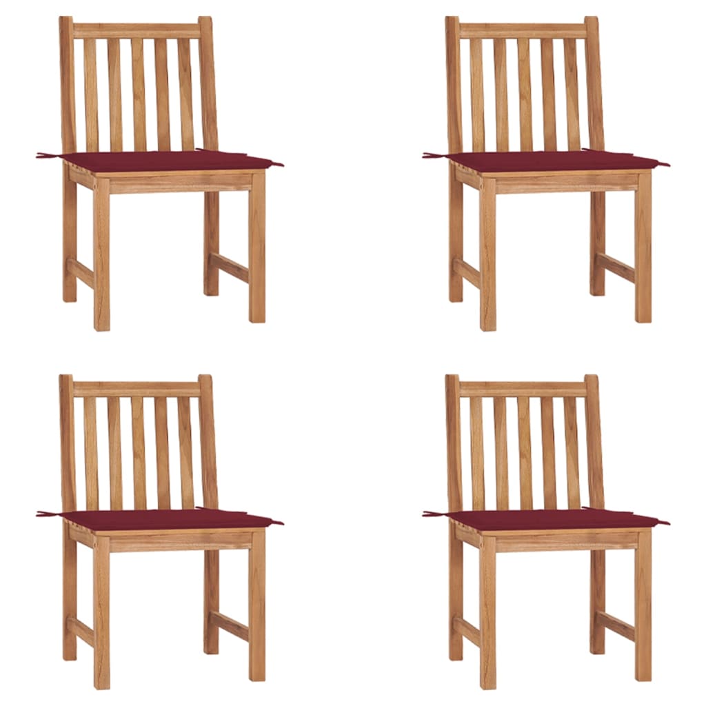 vidaXL Cadeiras de jardim c/ almofadões 2 pcs teca maciça