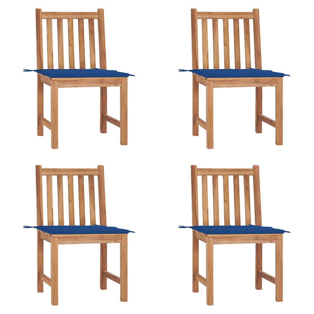 vidaXL Cadeiras de jardim c/ almofadões 2 pcs teca maciça