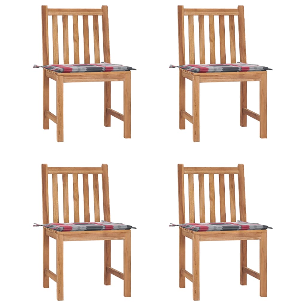 vidaXL Cadeiras de jardim c/ almofadões 2 pcs teca maciça