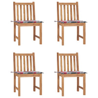 vidaXL Cadeiras de jardim c/ almofadões 2 pcs teca maciça