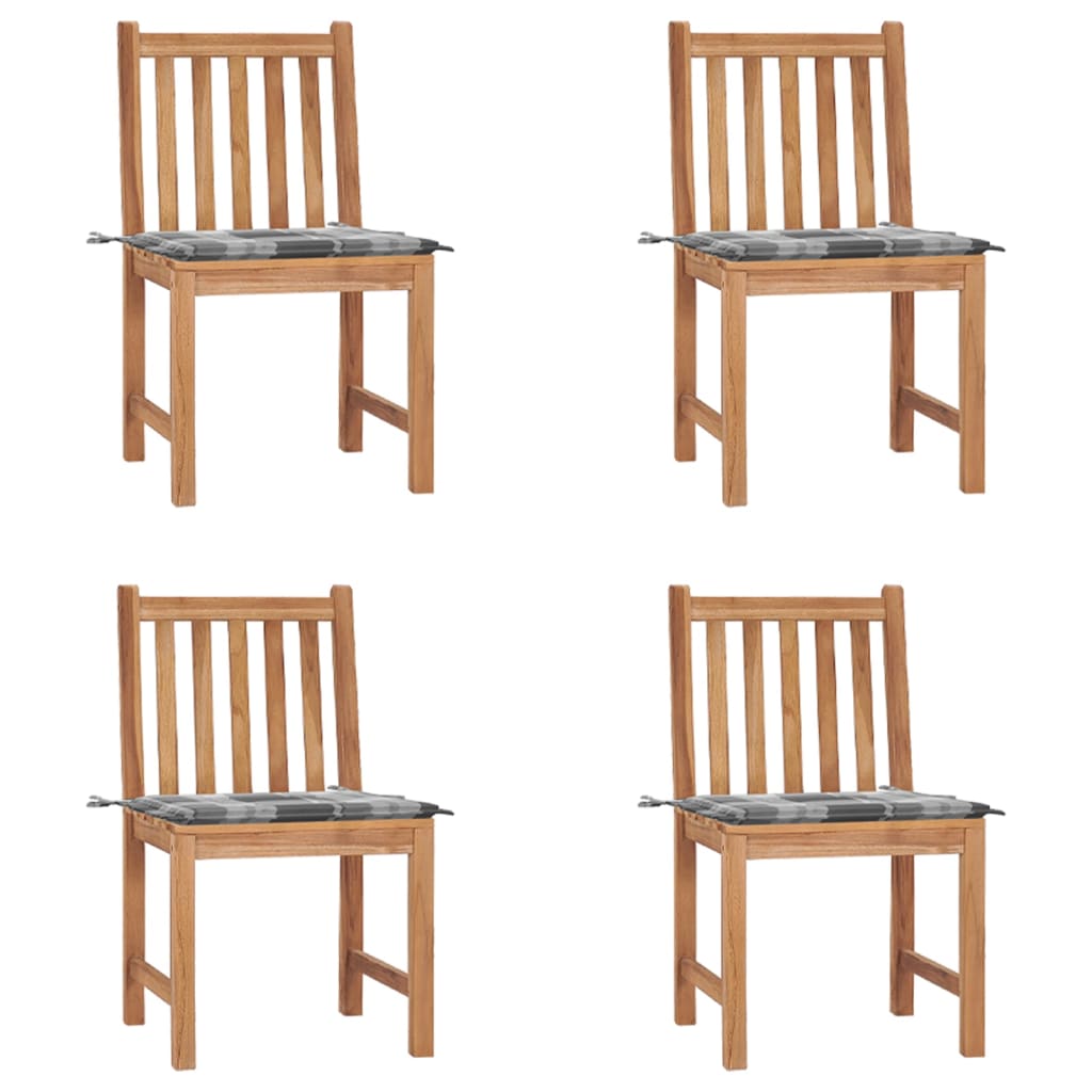 vidaXL Cadeiras de jardim c/ almofadões 2 pcs teca maciça