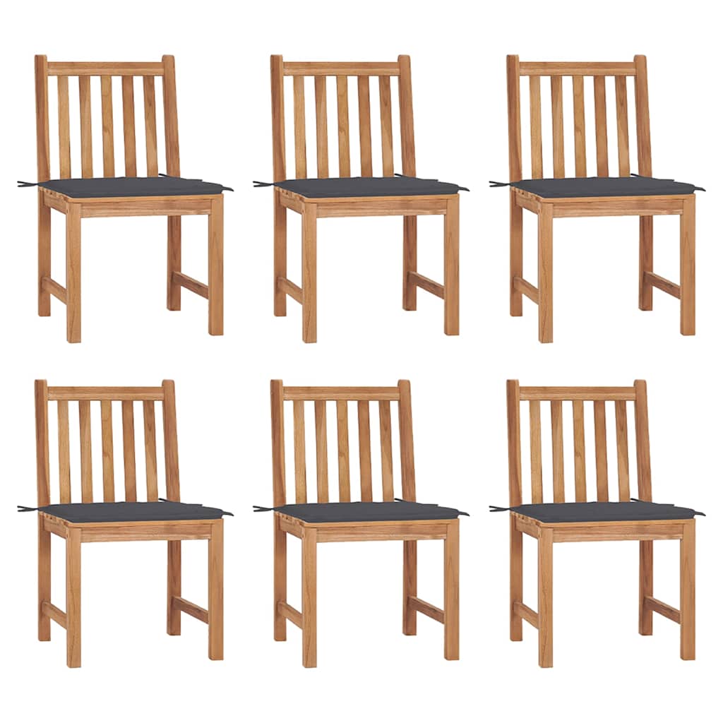 vidaXL Cadeiras de jardim c/ almofadões 2 pcs teca maciça