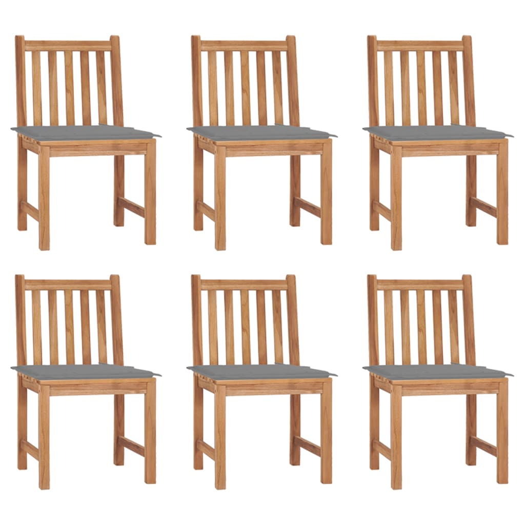vidaXL Cadeiras de jardim c/ almofadões 2 pcs teca maciça