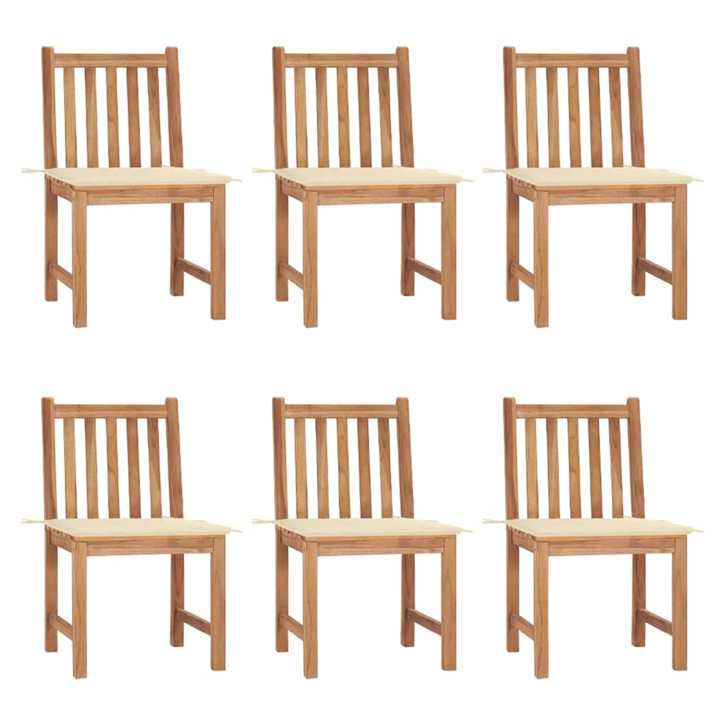 vidaXL Cadeiras de jardim c/ almofadões 2 pcs teca maciça