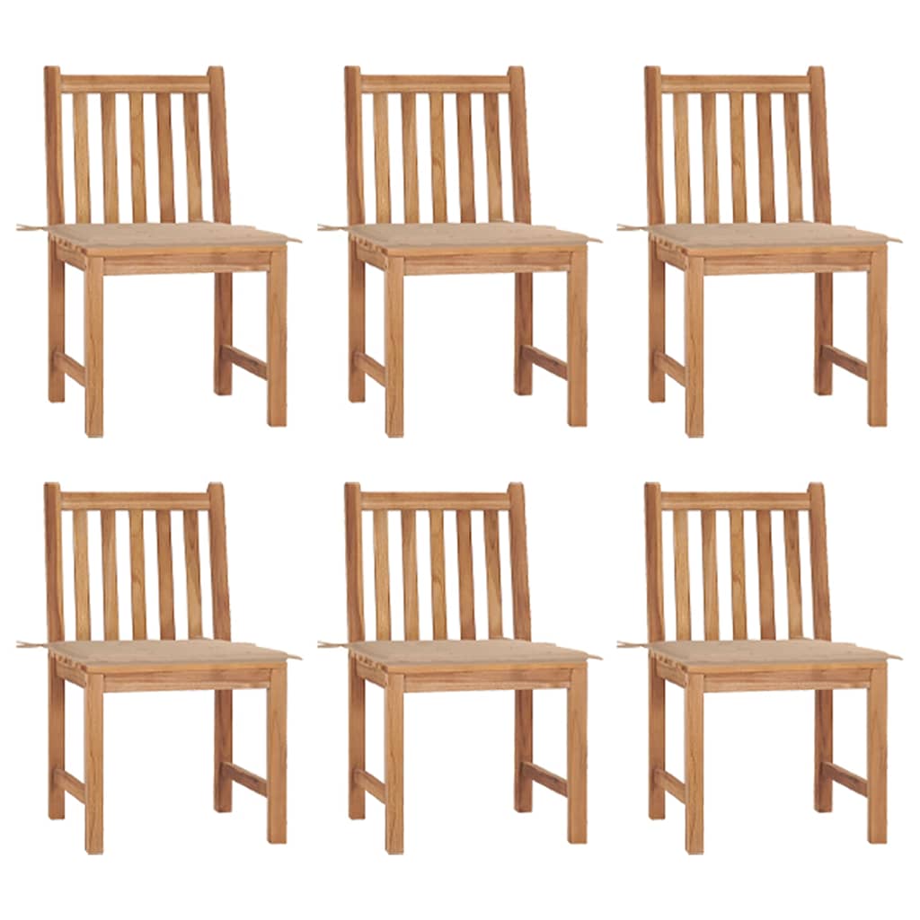 vidaXL Cadeiras de jardim c/ almofadões 2 pcs teca maciça
