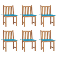 vidaXL Cadeiras de jardim c/ almofadões 2 pcs teca maciça