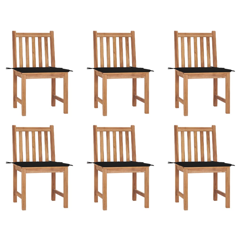vidaXL Cadeiras de jardim c/ almofadões 2 pcs teca maciça