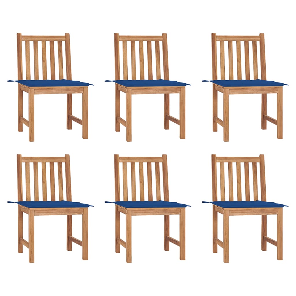 vidaXL Cadeiras de jardim c/ almofadões 2 pcs teca maciça