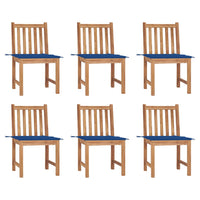 vidaXL Cadeiras de jardim c/ almofadões 2 pcs teca maciça