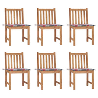 vidaXL Cadeiras de jardim c/ almofadões 2 pcs teca maciça