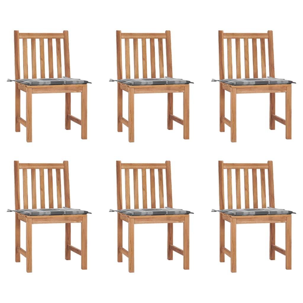 vidaXL Cadeiras de jardim c/ almofadões 2 pcs teca maciça