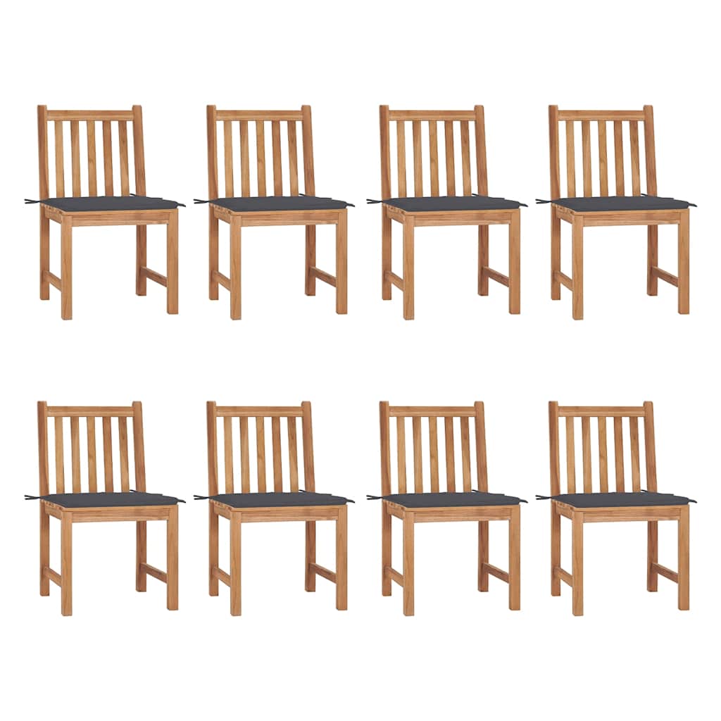 vidaXL Cadeiras de jardim c/ almofadões 2 pcs teca maciça