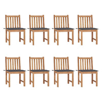 vidaXL Cadeiras de jardim c/ almofadões 2 pcs teca maciça