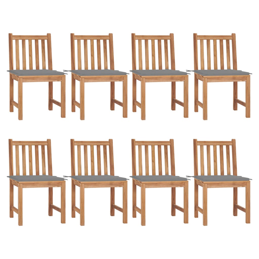 vidaXL Cadeiras de jardim c/ almofadões 2 pcs teca maciça