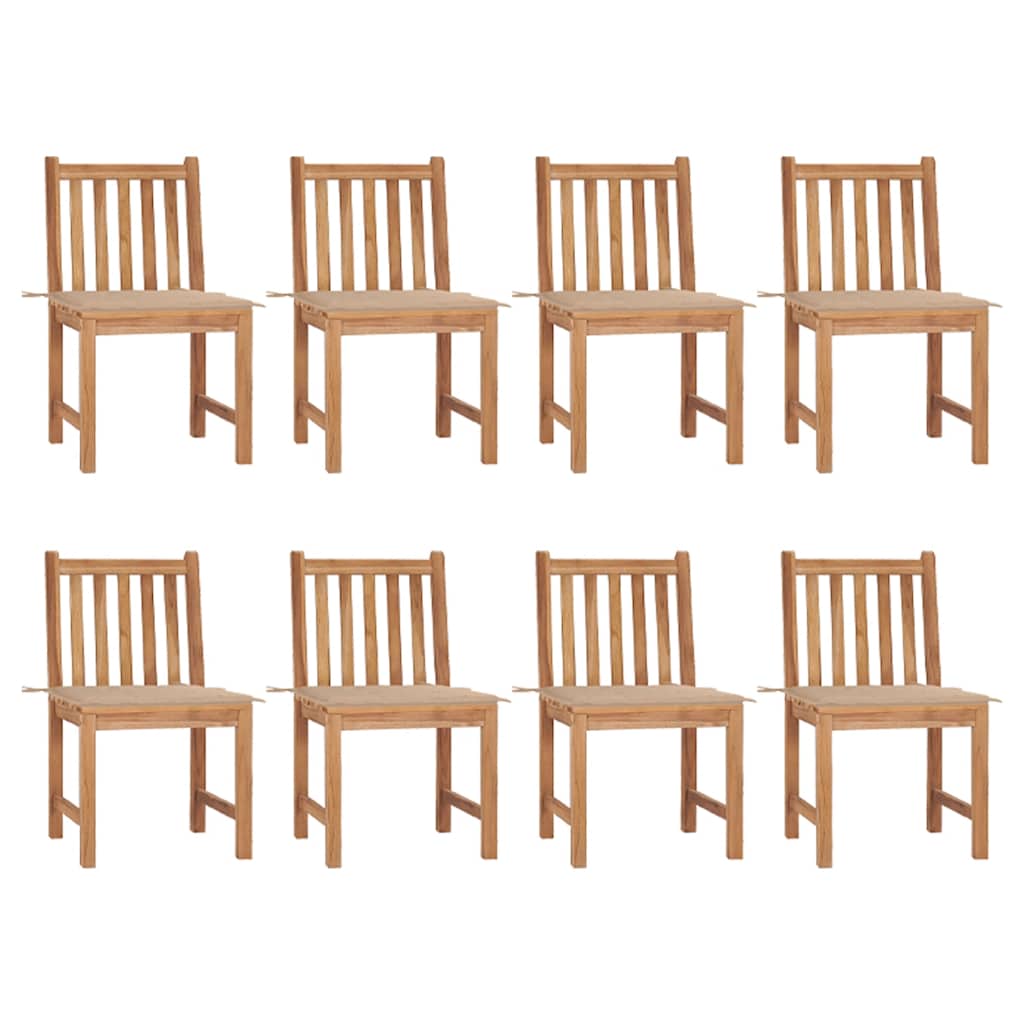 vidaXL Cadeiras de jardim c/ almofadões 2 pcs teca maciça