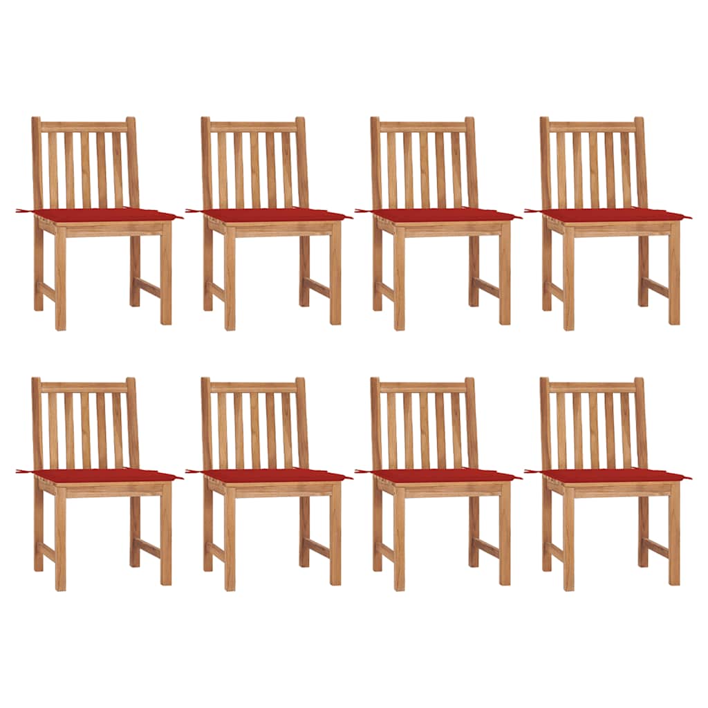 vidaXL Cadeiras de jardim c/ almofadões 2 pcs teca maciça