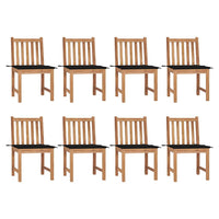 vidaXL Cadeiras de jardim c/ almofadões 2 pcs teca maciça