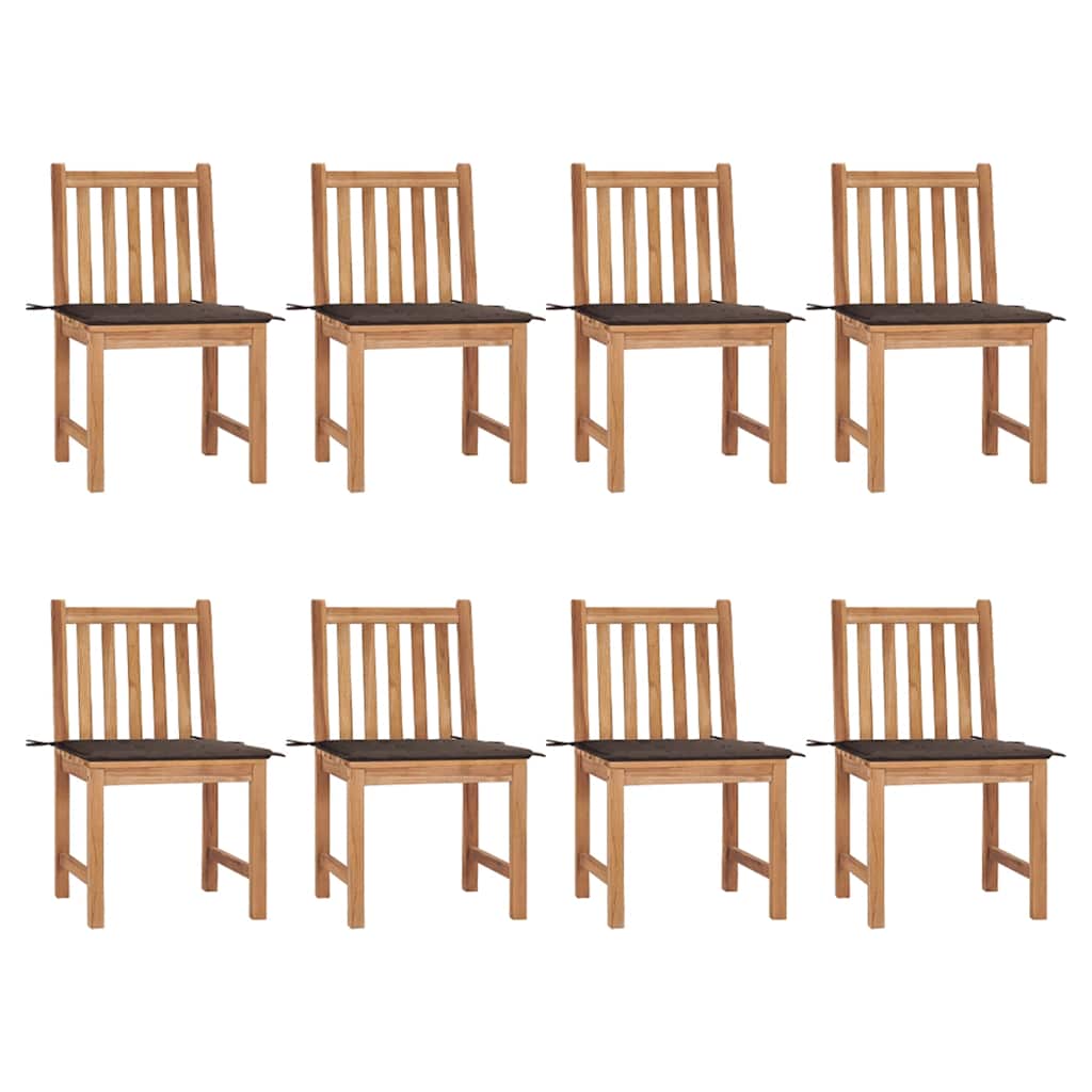 vidaXL Cadeiras de jardim c/ almofadões 2 pcs teca maciça