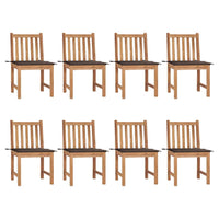 vidaXL Cadeiras de jardim c/ almofadões 2 pcs teca maciça