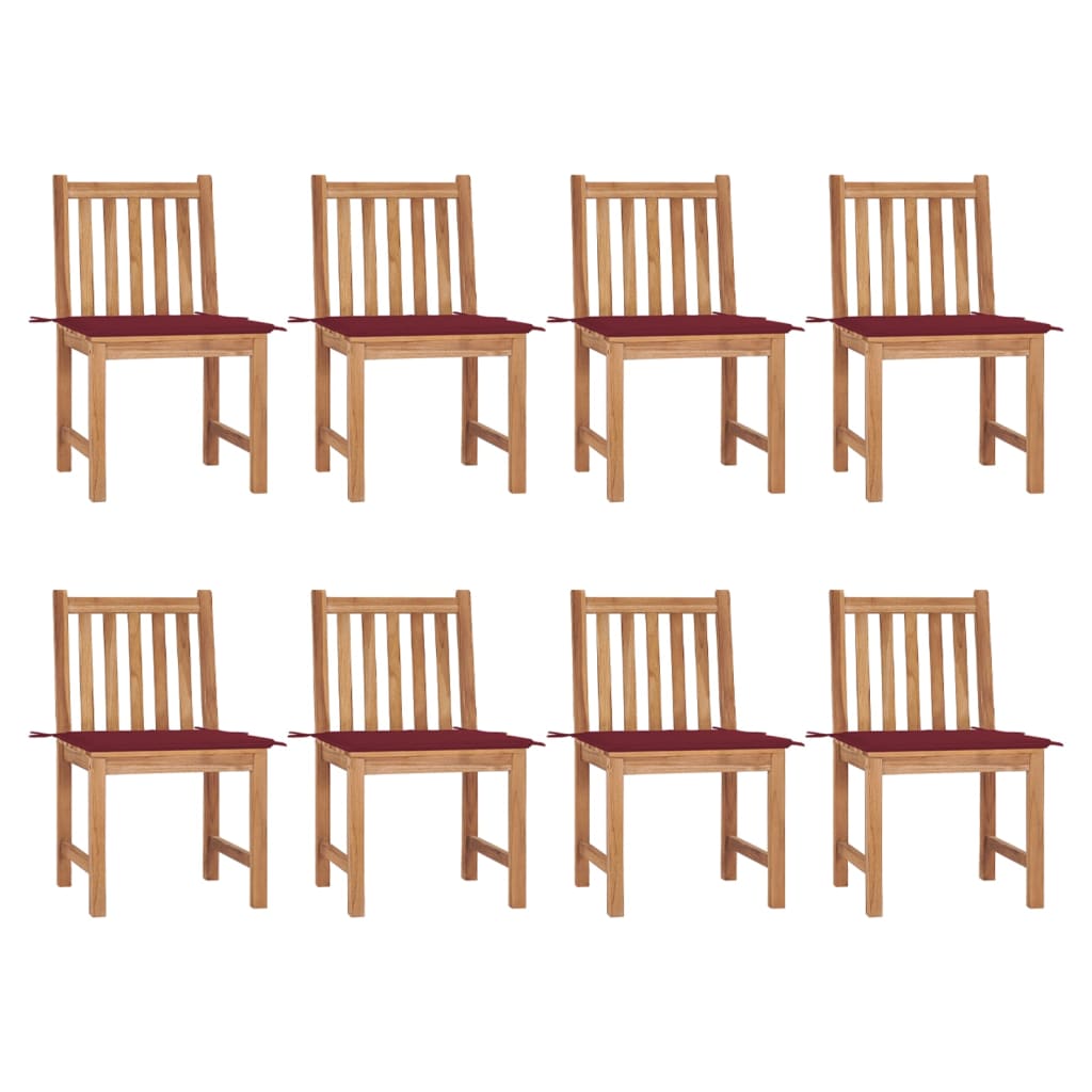 vidaXL Cadeiras de jardim c/ almofadões 2 pcs teca maciça
