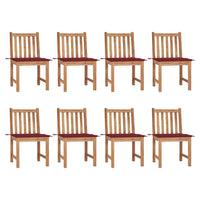 vidaXL Cadeiras de jardim c/ almofadões 2 pcs teca maciça