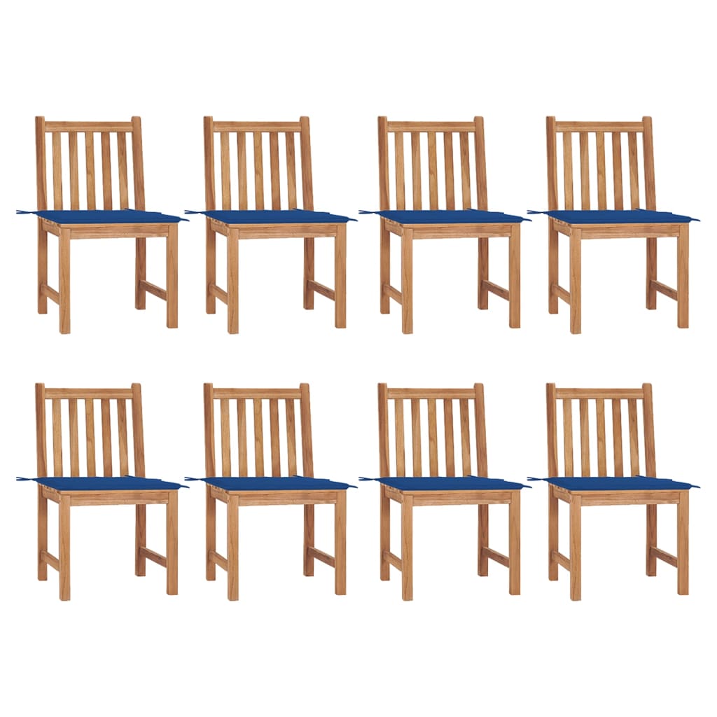 vidaXL Cadeiras de jardim c/ almofadões 2 pcs teca maciça