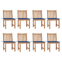 vidaXL Cadeiras de jardim c/ almofadões 2 pcs teca maciça