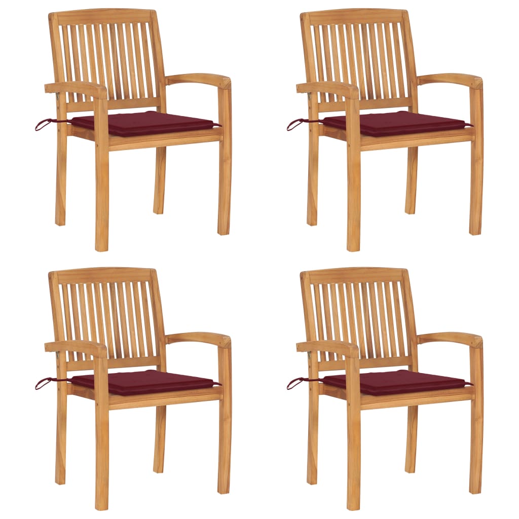 vidaXL Cadeiras de jardim c/ almofadões antracite 2 pcs teca maciça