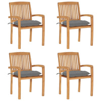 vidaXL Cadeiras de jardim c/ almofadões antracite 2 pcs teca maciça