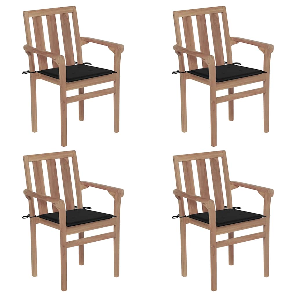 vidaXL Cadeiras de jardim c/ almofadões antracite 2 pcs teca maciça