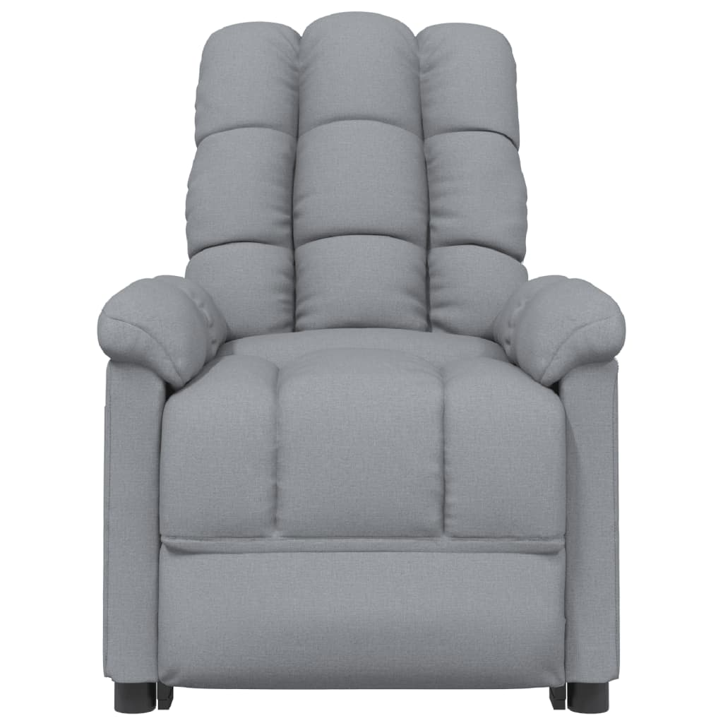 vidaXL Poltrona de massagens elétrica tecido cinzento-claro