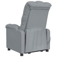 vidaXL Poltrona de massagens elétrica tecido cinzento-claro