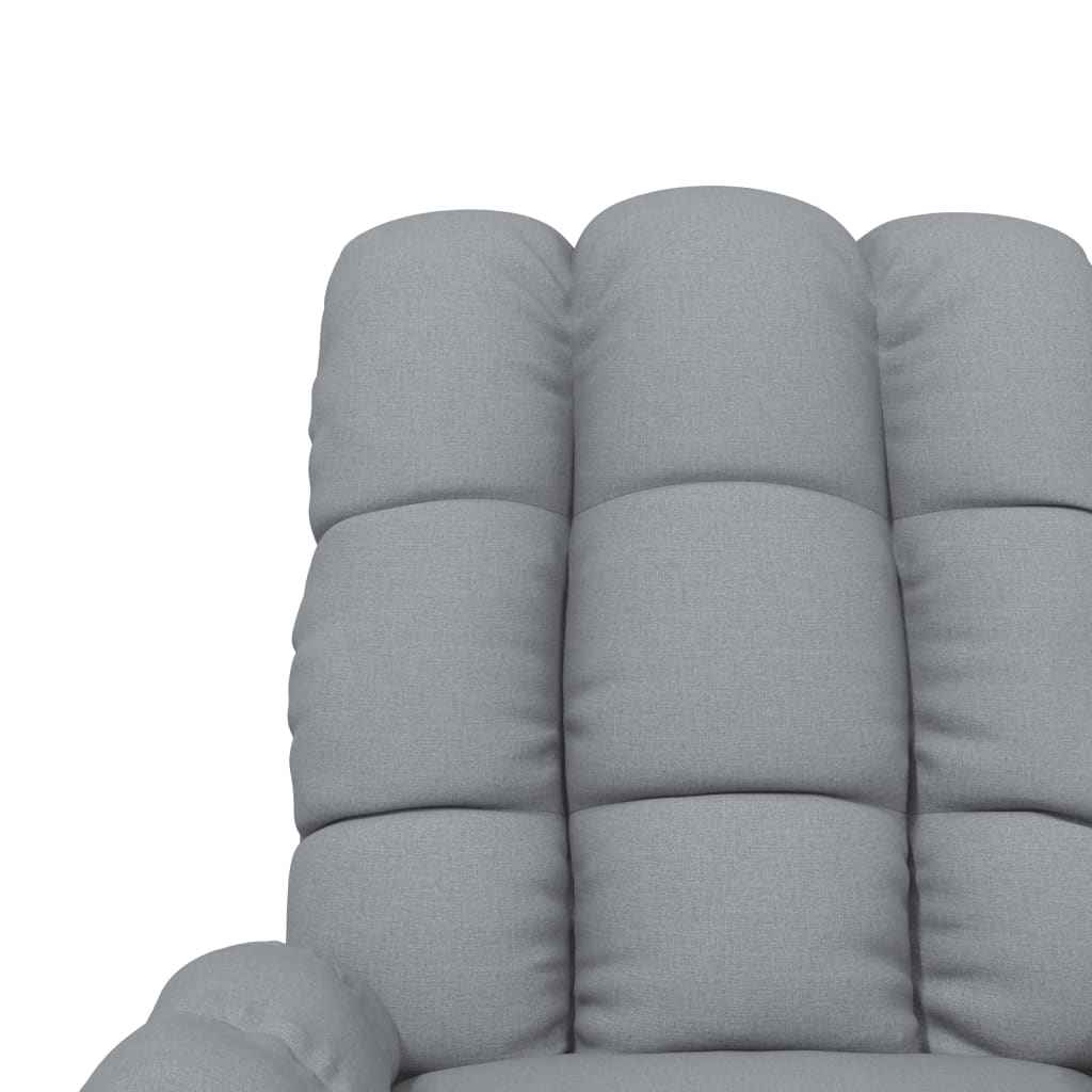 vidaXL Poltrona de massagens elétrica tecido cinzento-claro