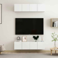 vidaXL Móveis de TV 4 pcs 60x30x30 cm contraplacado branco