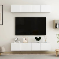 vidaXL Móveis de TV 4 pcs 60x30x30 cm contraplacado branco
