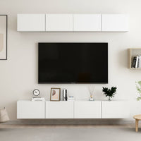 vidaXL Móveis de TV 4 pcs 60x30x30 cm contraplacado branco