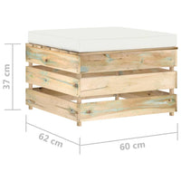 vidaXL 5 pcs conj. lounge jardim c/ almofadões madeira impreg. verde