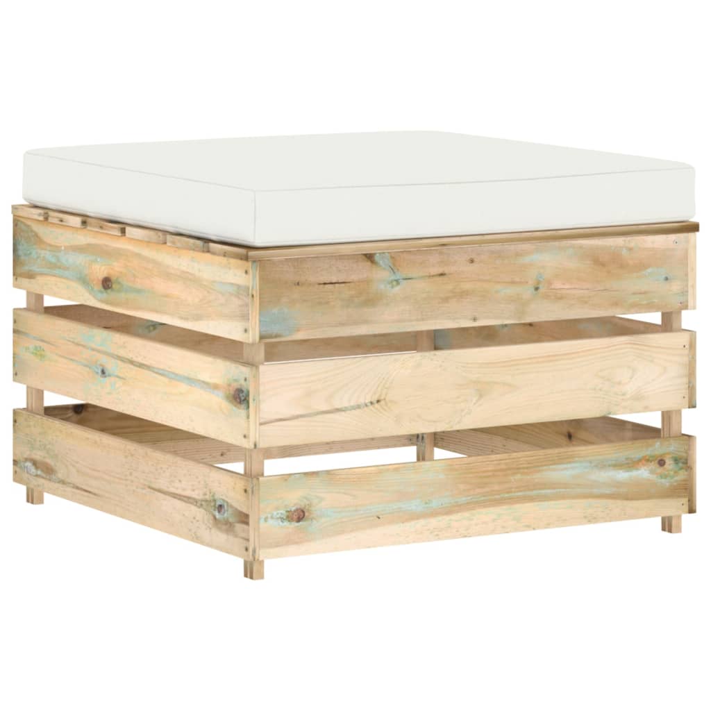 vidaXL 5 pcs conj. lounge jardim c/ almofadões madeira impreg. verde