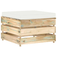 vidaXL 5 pcs conj. lounge jardim c/ almofadões madeira impreg. verde