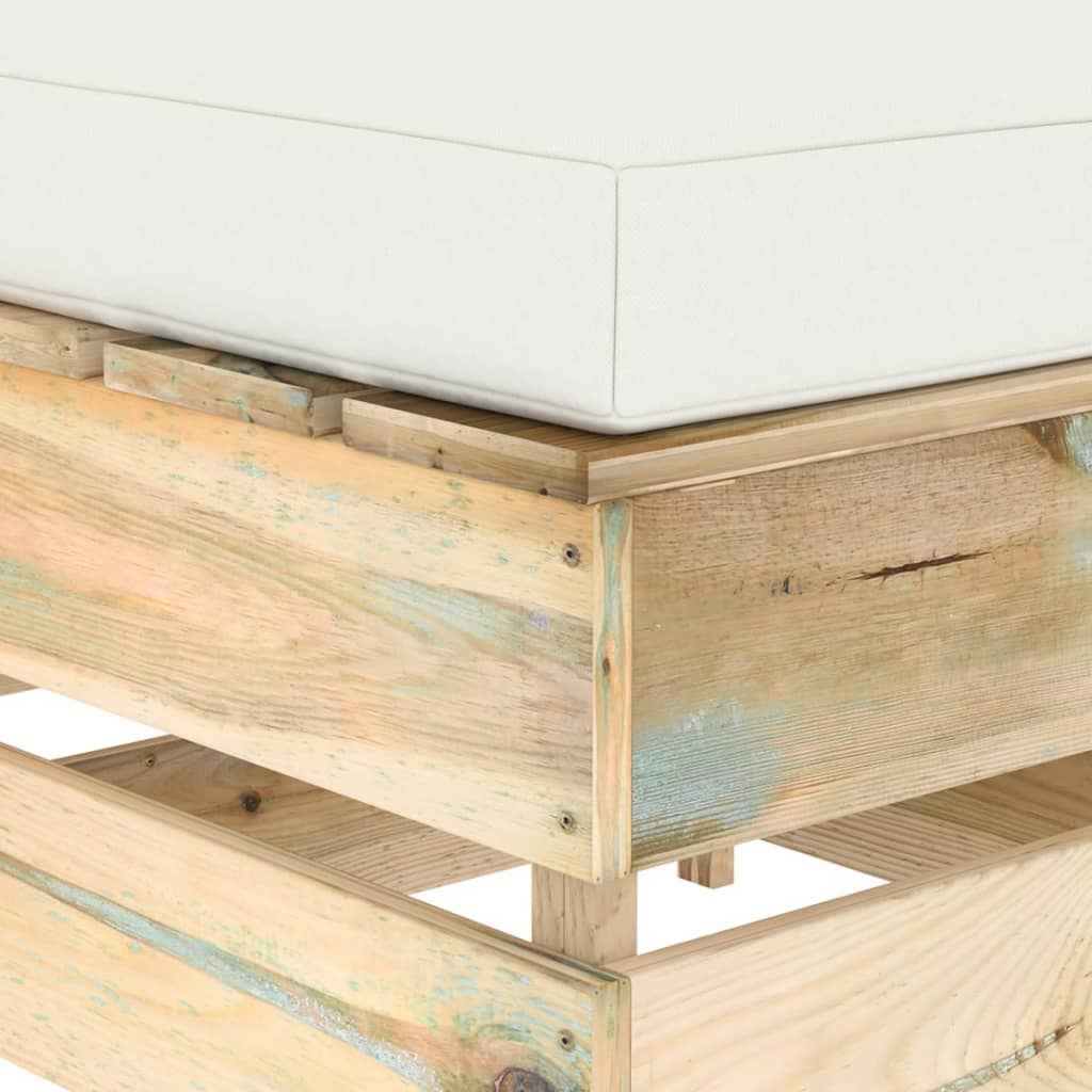 vidaXL 5 pcs conj. lounge jardim c/ almofadões madeira impreg. verde