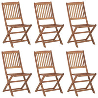 vidaXL Cadeiras de jardim dobráveis 6 pcs madeira de acácia maciça