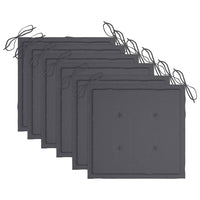 vidaXL Cadeiras de jardim dobráveis c/ almofadões 6 pcs acácia maciça