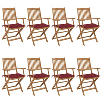 vidaXL Cadeiras de jardim dobráveis c/ almofadões 6 pcs acácia maciça