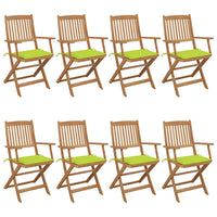 vidaXL Cadeiras de jardim dobráveis c/ almofadões 6 pcs acácia maciça